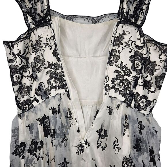 H&M Sleeveless Floral Tulle Dress 8 Fairy Coquette Homecoming Semi Formal - Picture 7 of 11